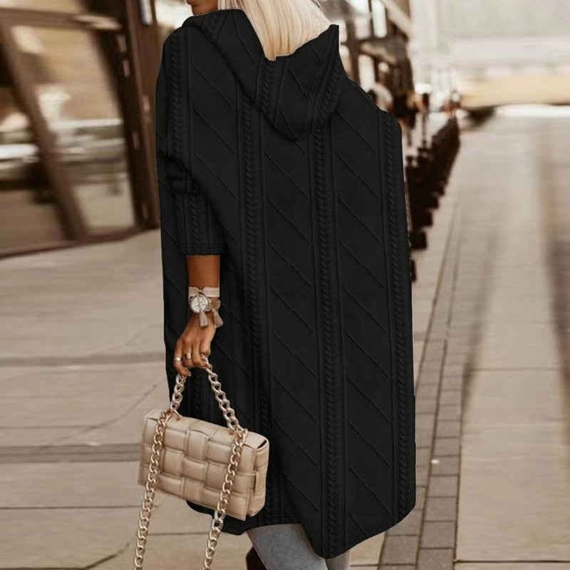 Boutique Eliza™ | Extended Length Hooded Cardigan