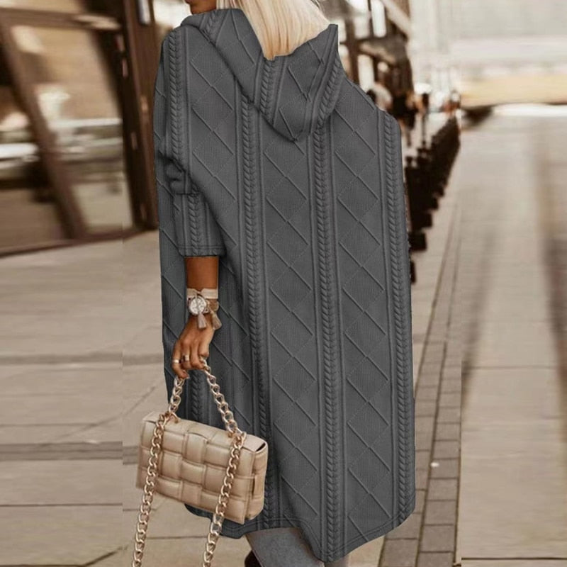Boutique Eliza™ | Extended Length Hooded Cardigan